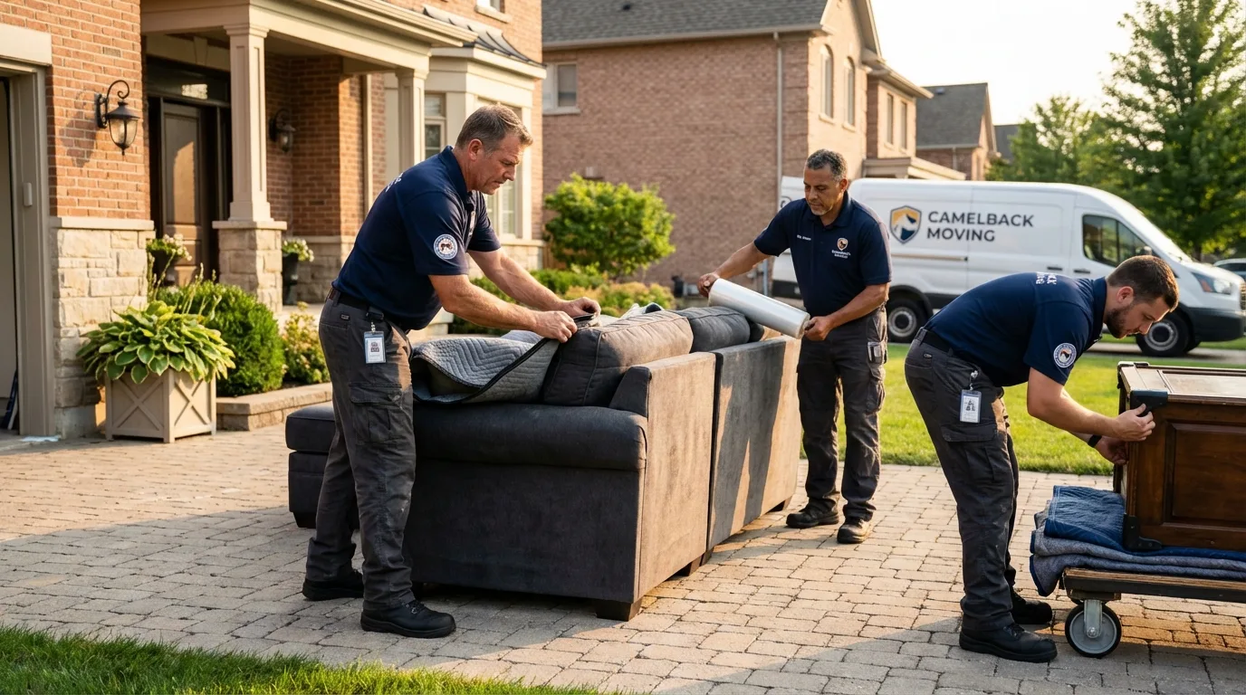 Large estate moving crew wrapping furniture in Havana, FL